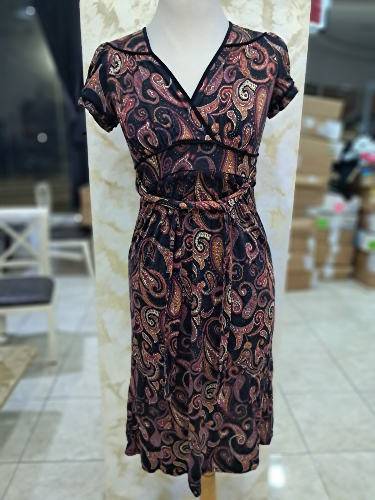 ​Robe mi-longue imprimé Paisley – Style Vintage / Chic