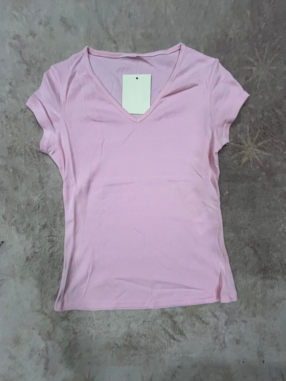 T-Shirt Femme Rose V-Neck