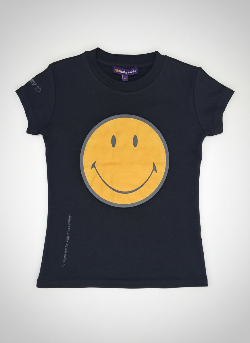 T-shirt Noir SmileyWorld - Fille 8 Ans - Neuf