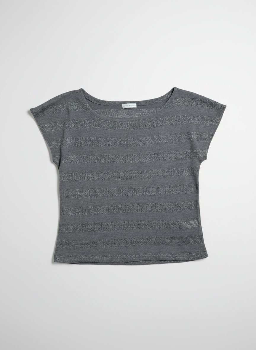 Top tricot gris chiné rayé Cache Cache Taille S 