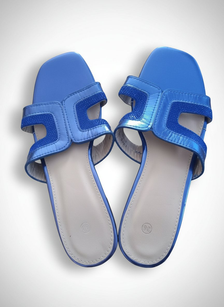 Mules importe bleu 