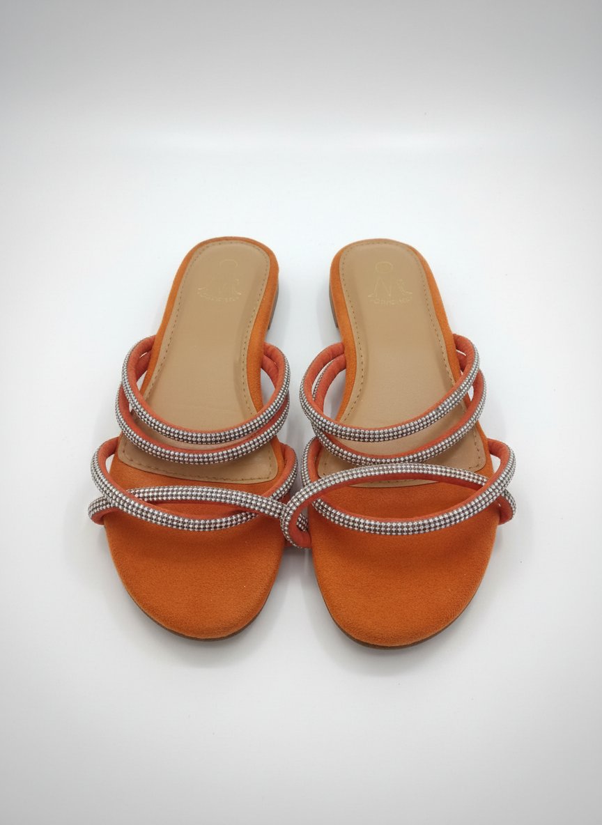 Claquette orange avec stass neuf