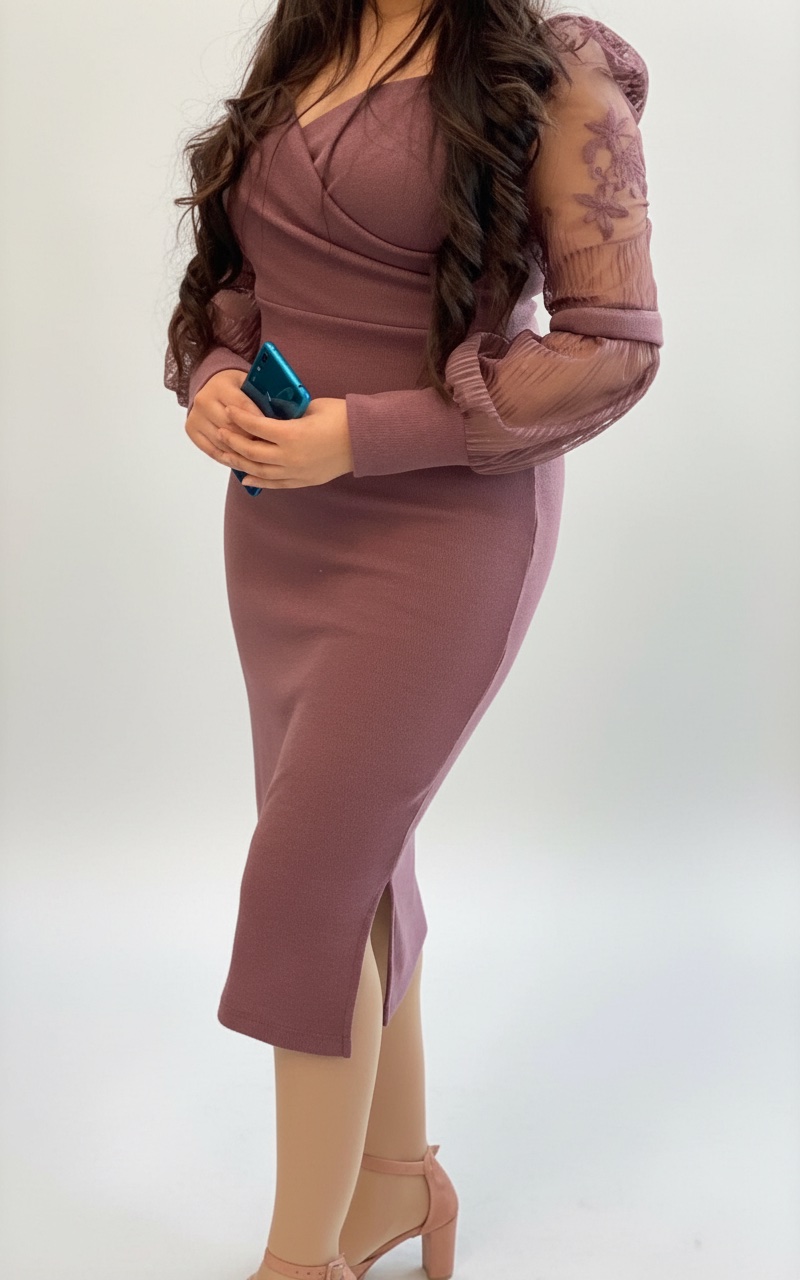 Robe elegante rose nude