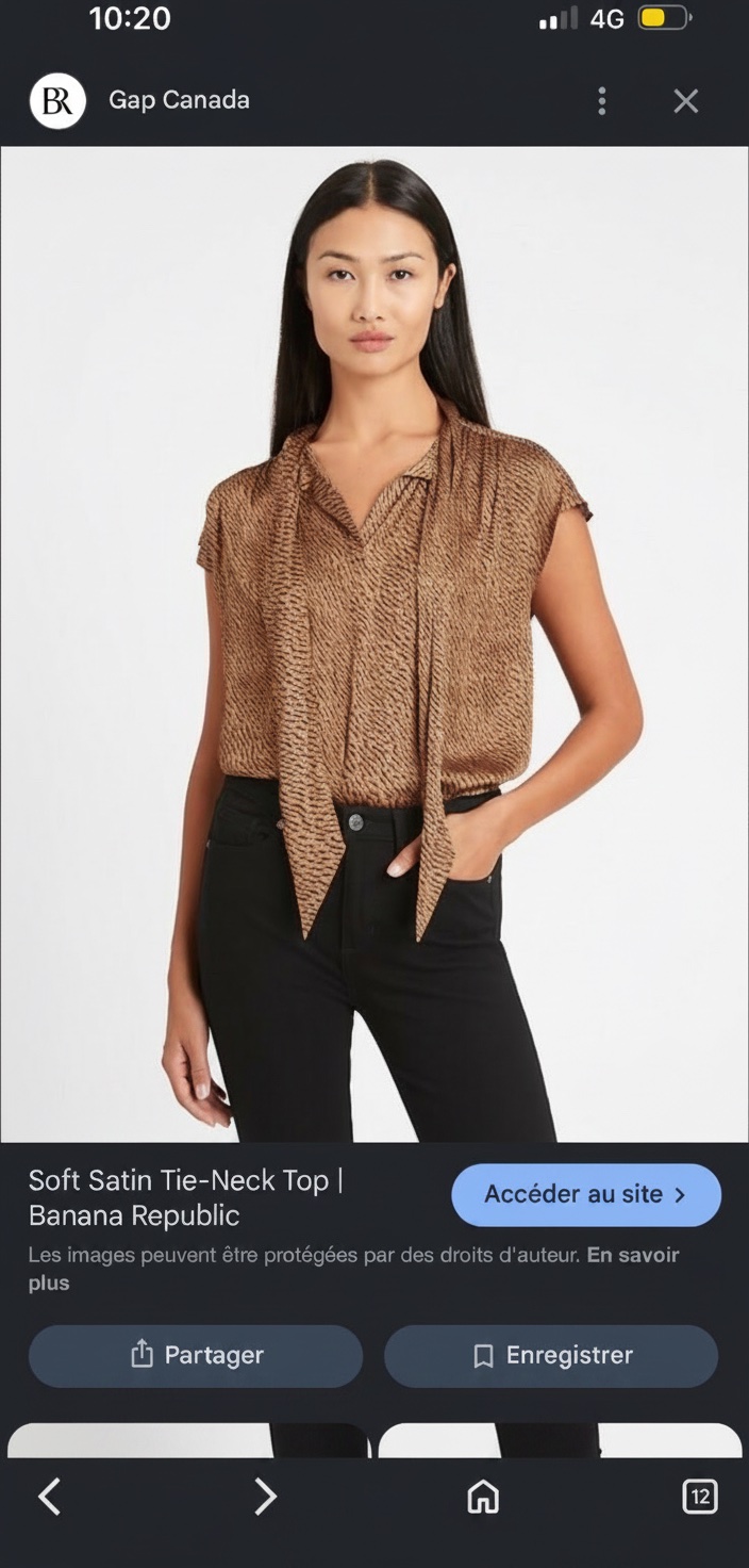 Top soft satin Banana republic