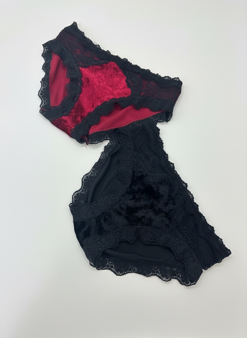 2 slip velour avec dentelle taille xL ema ilbsou L et M Jamais portait