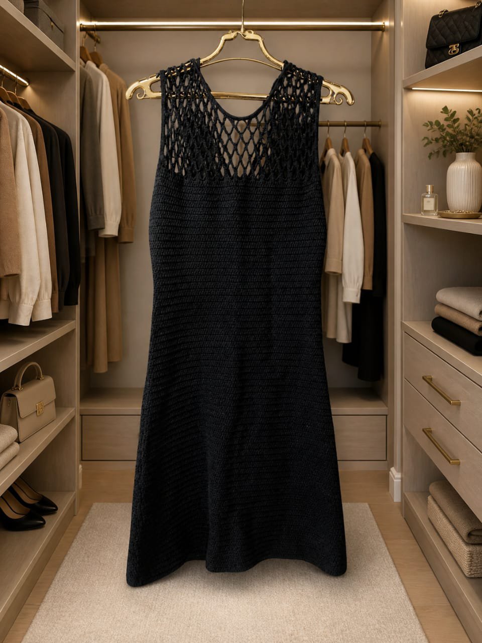 Jolie robe noire effet crochet, zara taille S