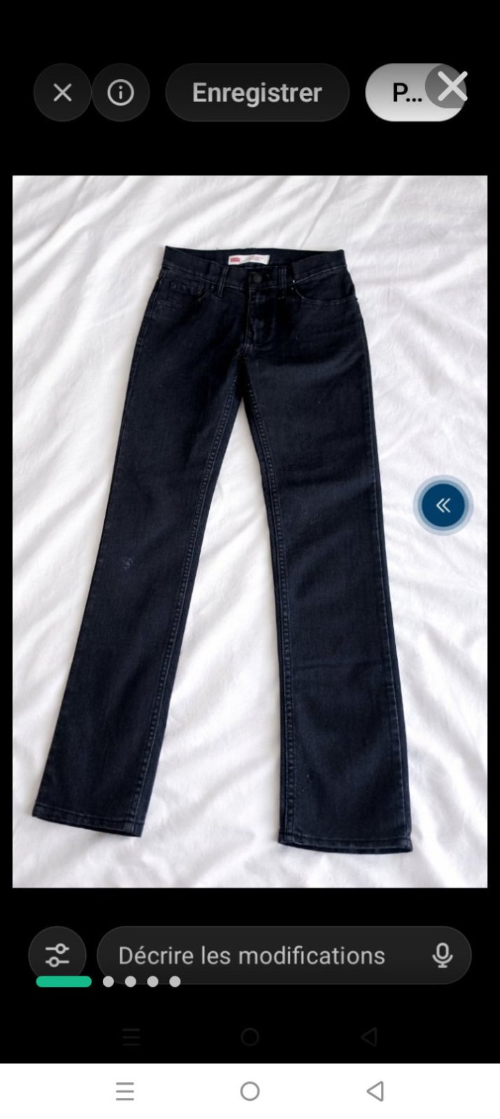 Nouveau prix! Jean Levi's noir délavé coupe droite