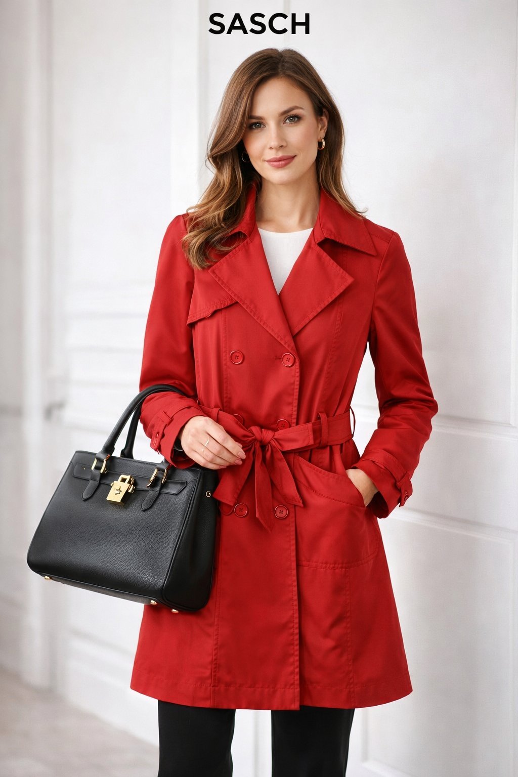 Tench coat rouge de la marque Sasch