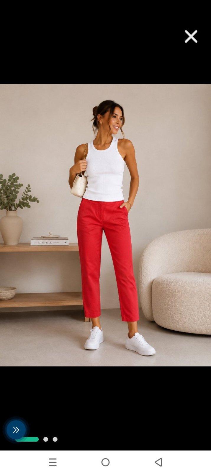 Joli pantalon rouge corail Zara, taille 36