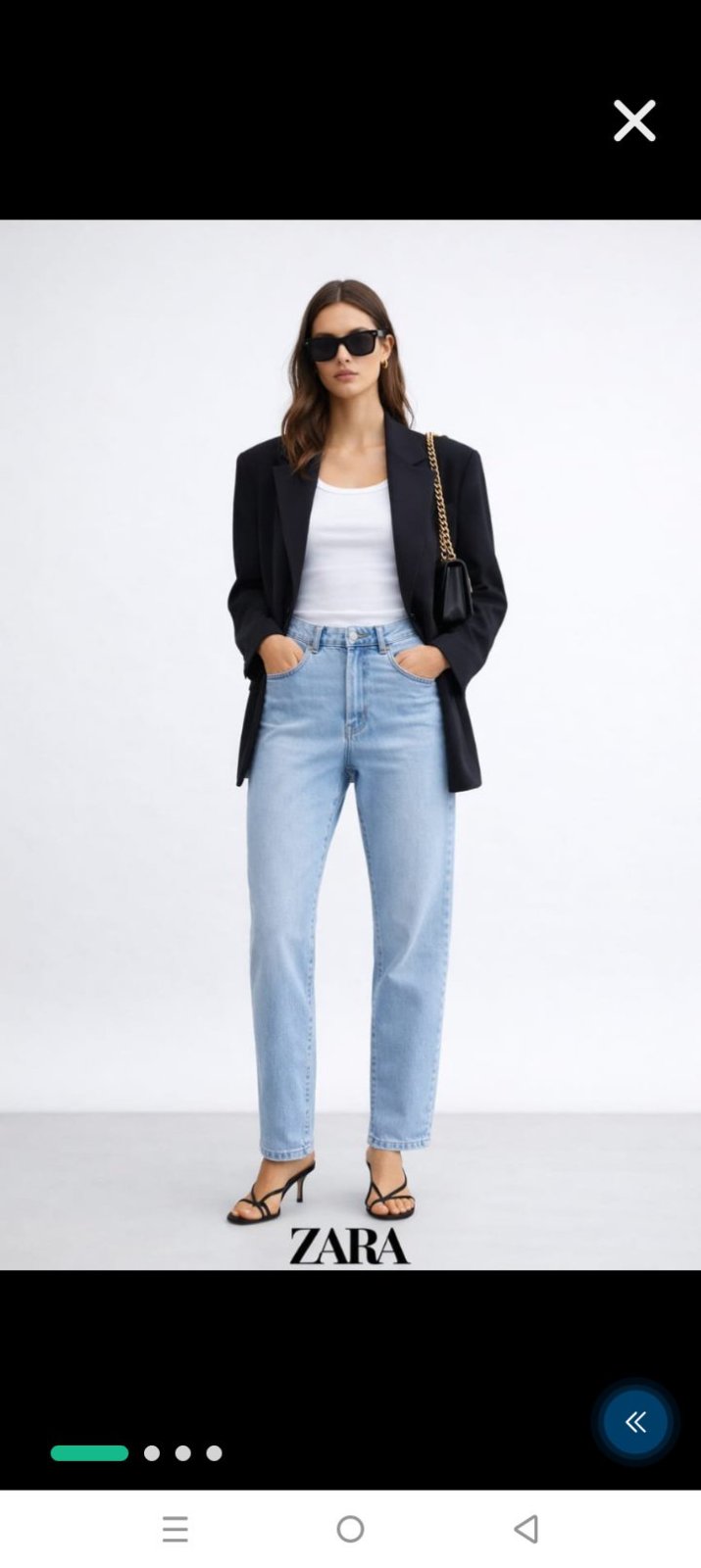 Très beau jean Zara,délavage clair, taille haute, facile à porter
