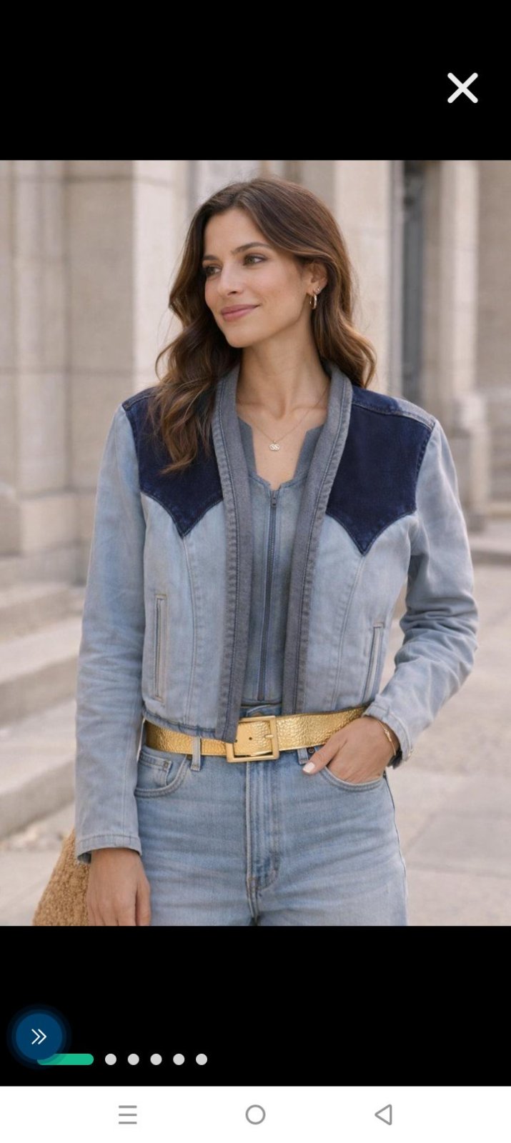 Veste en jean léger Guess. Coupe courte. Facile à assortir. 