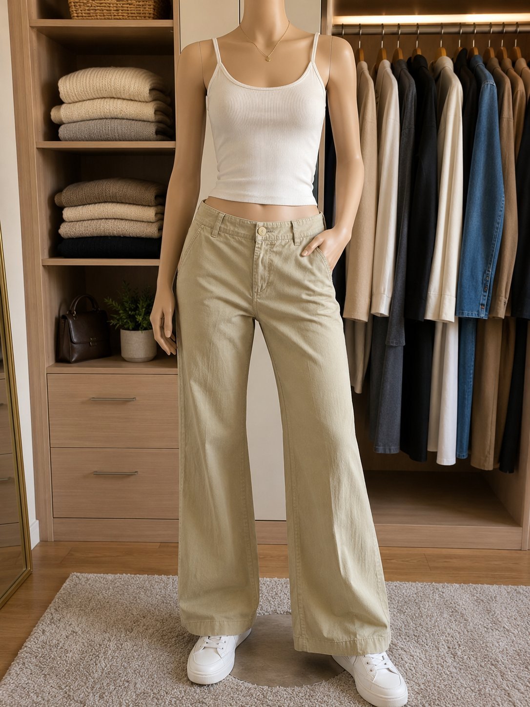 Pantalon Banana Republic, coupe évasée, 96% coton