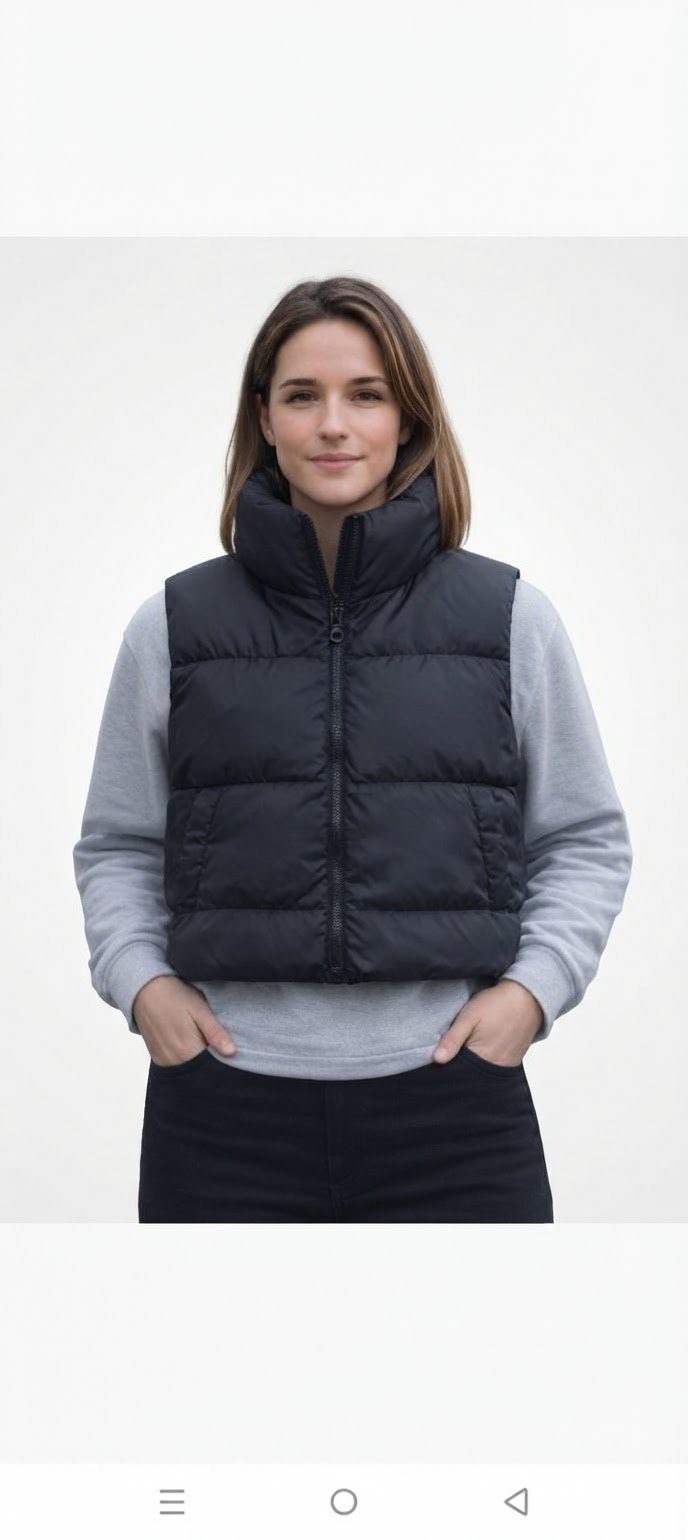 Doudoune noire sans manches. Taille M.