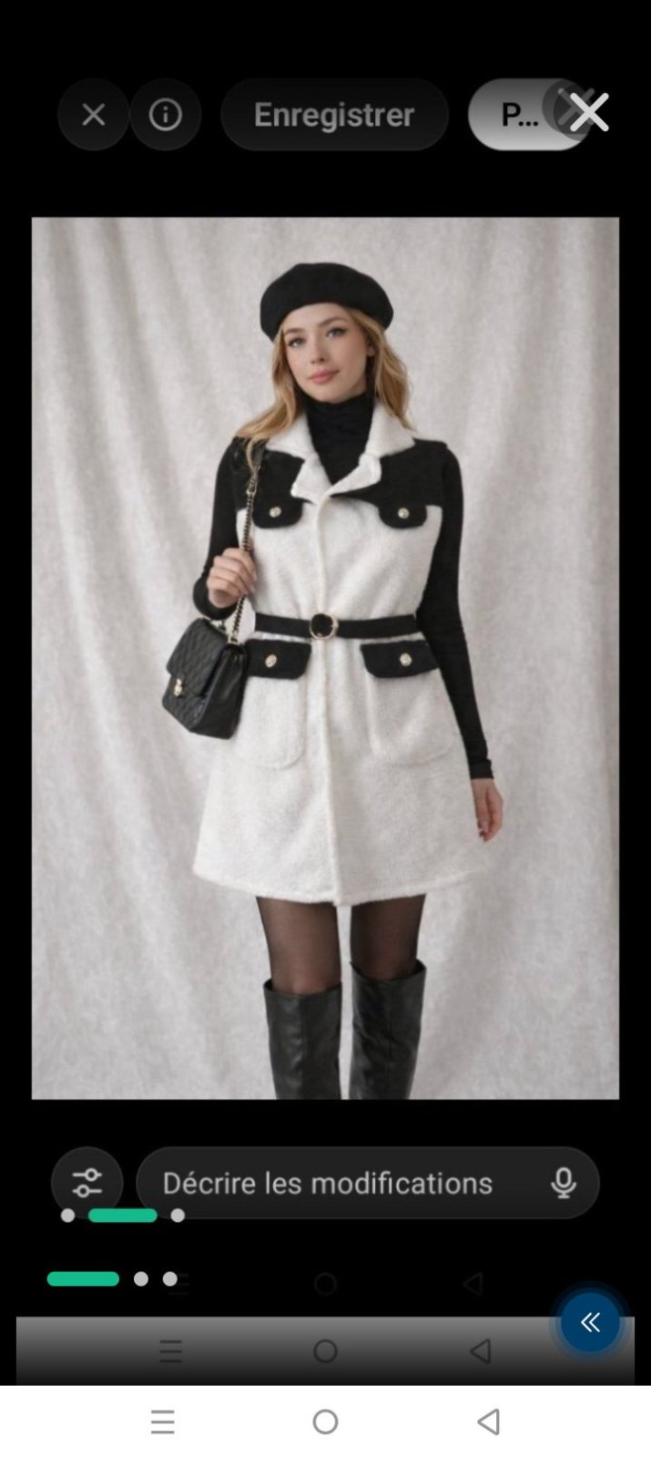 Veste sans manches en tissu bouclée et ceinture à la taille. Jamais portée. 