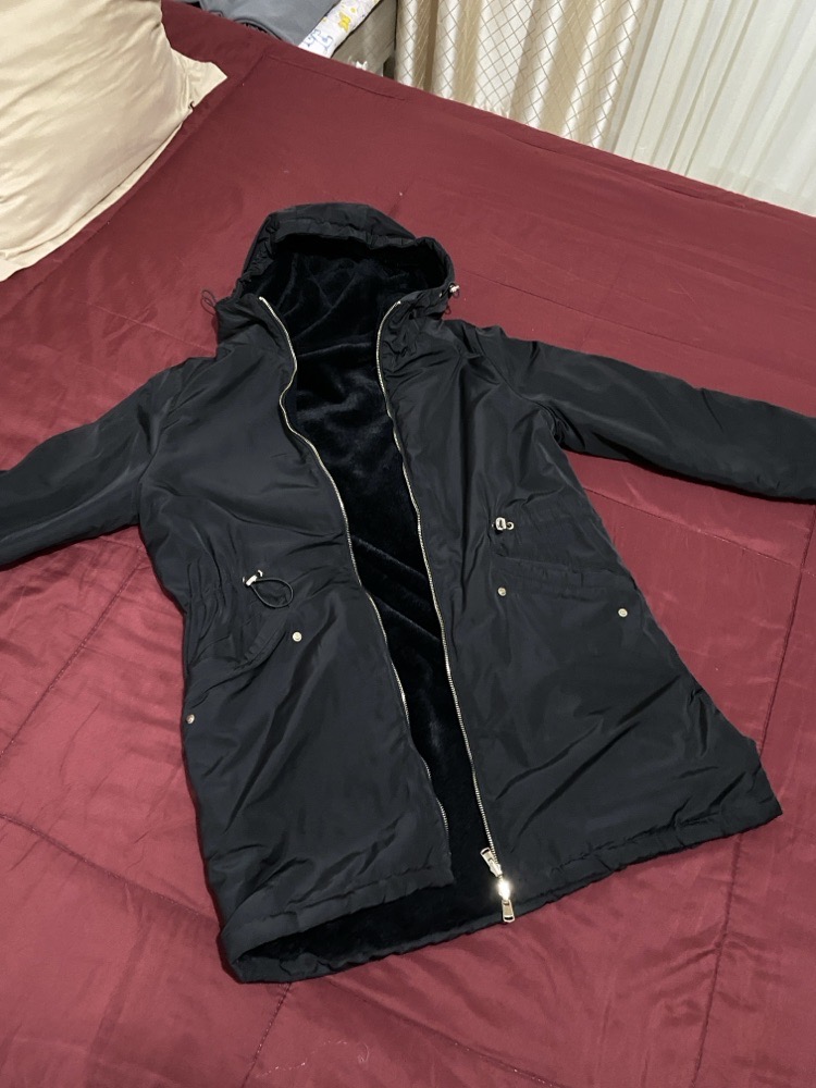 Manteau noir double face 