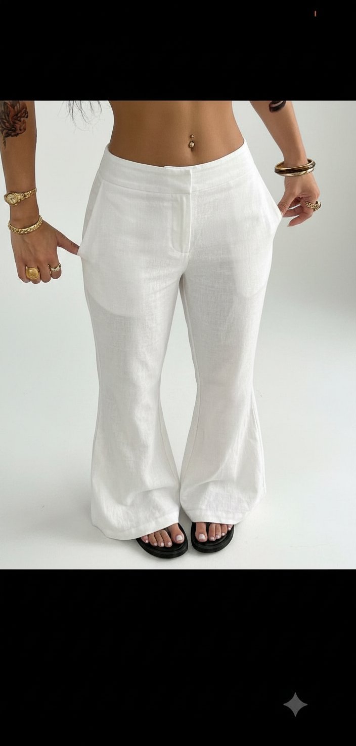 Pantalon en lin (100 % kamraya)