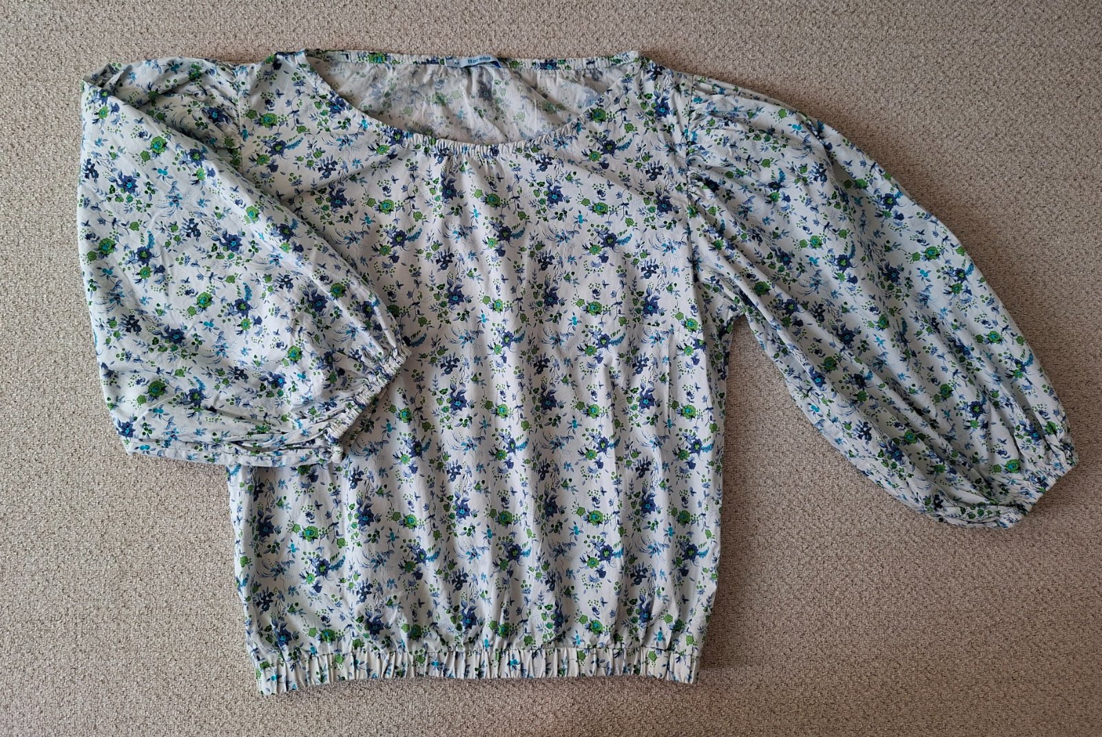 Blouse à manches bouffantes et taille élastiquée - Imprimé fleuri