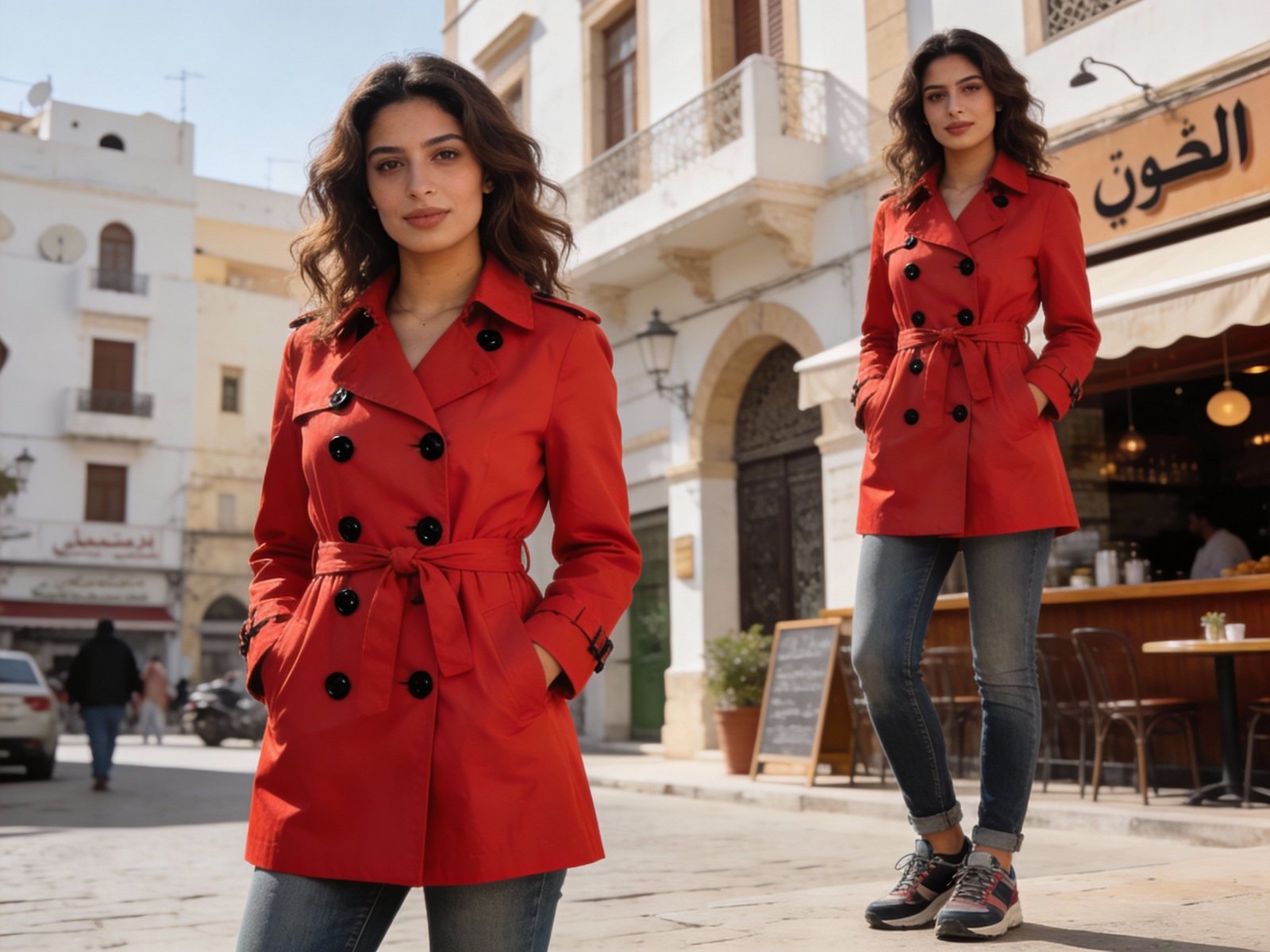 Manteau Trench Stradivarius Rouge taille L