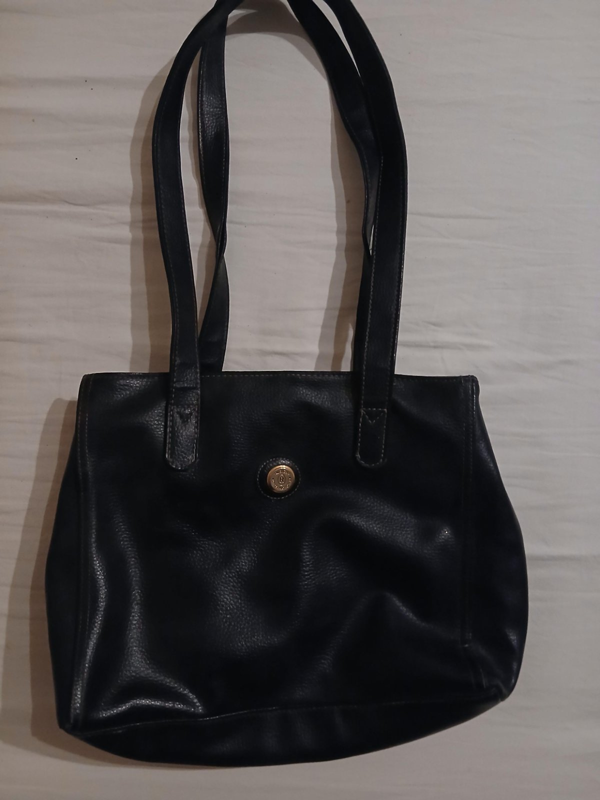 Vintage Black Leather Shoulder Bag