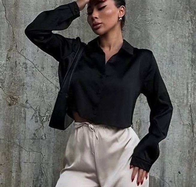 Chemise satin stradivarius 