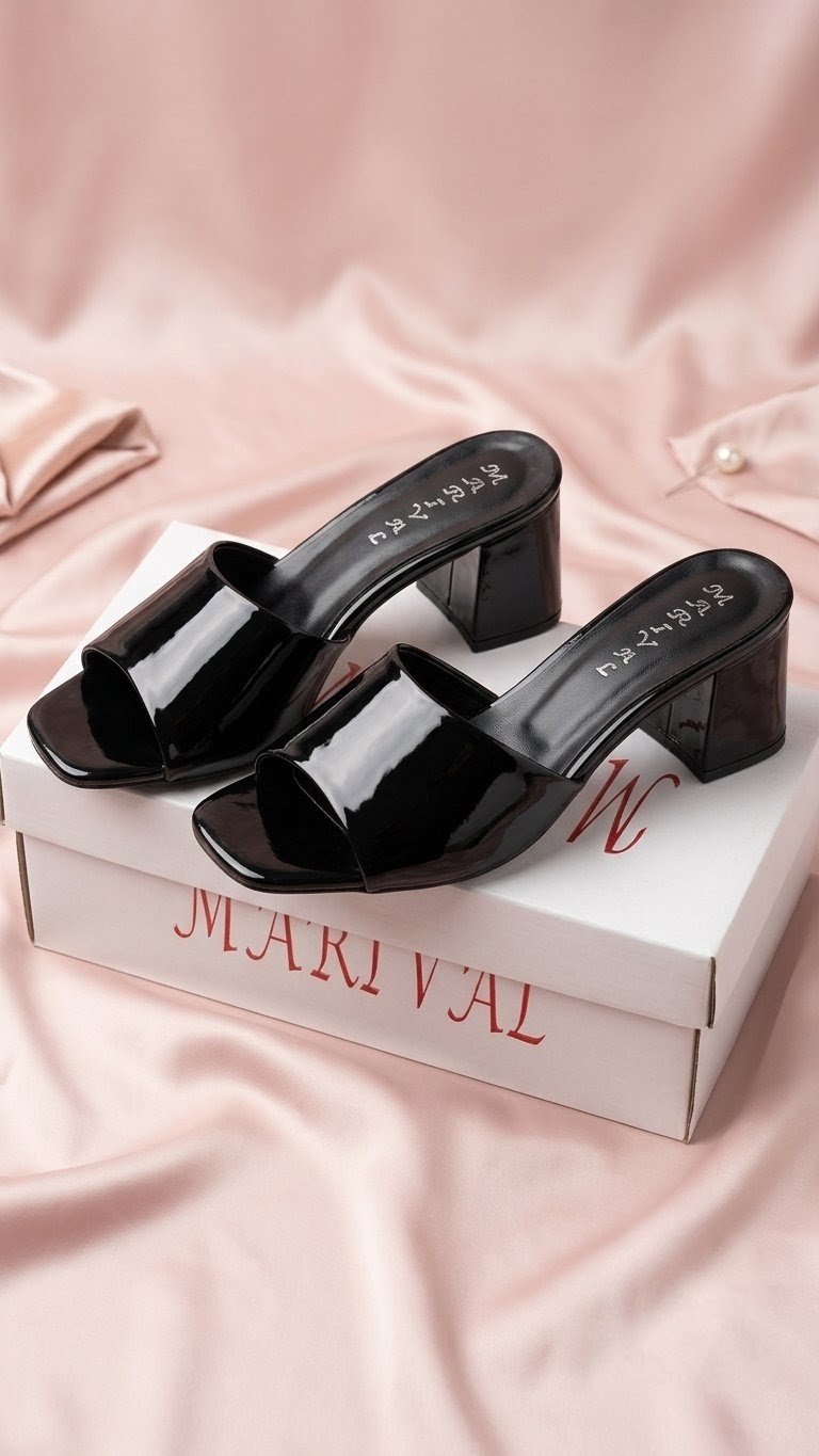 Mule noir demi talon