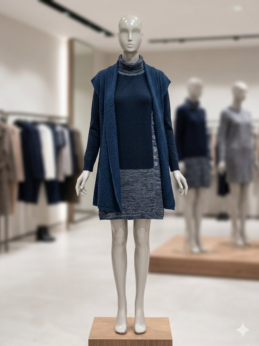 Robe et son gilet en maille 