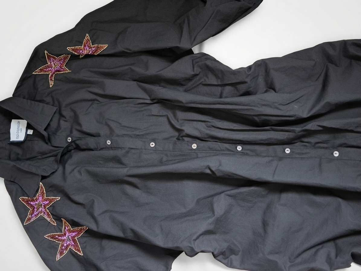 Robe chemise noir longue  élégante et modesty