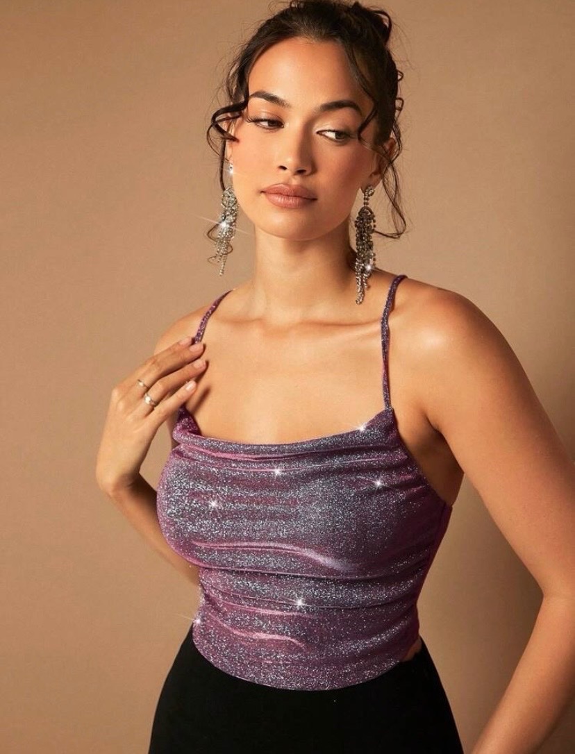 Top bretelle pailleté