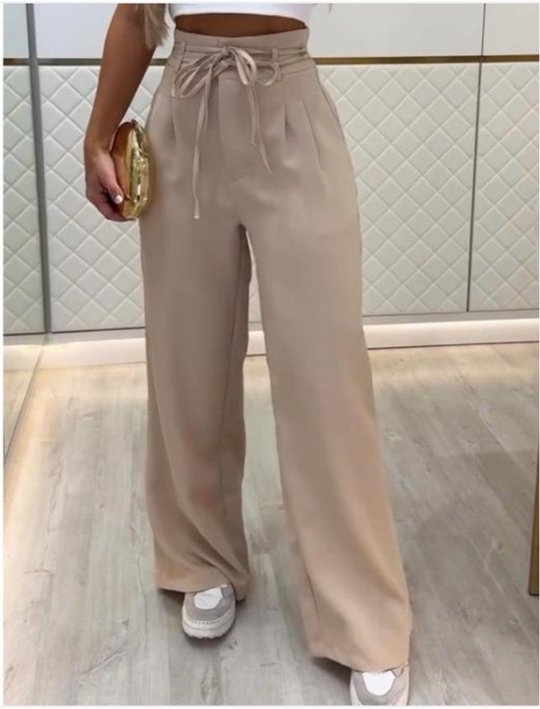Pantalon beige large 