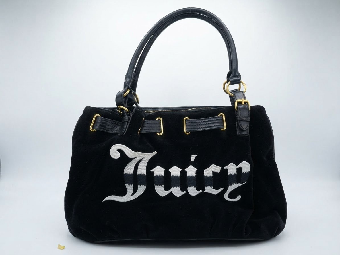 Superbe sac noir velours et cuir Juicy Couture