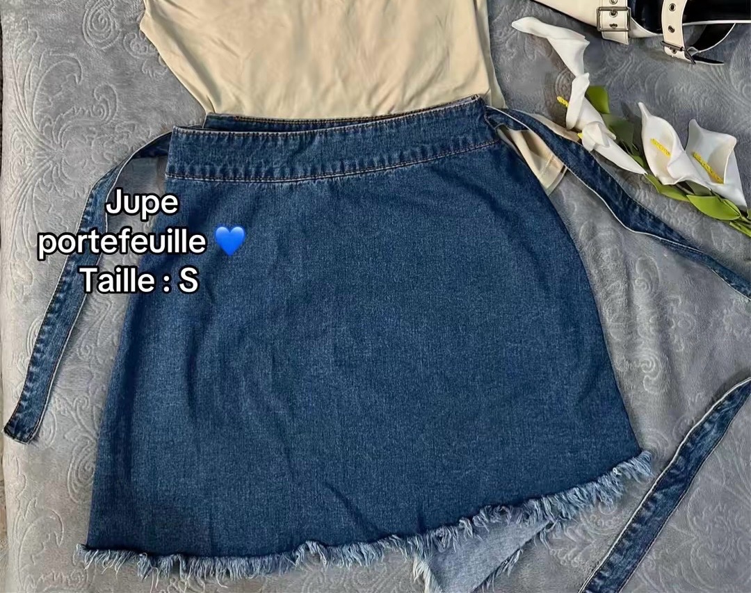 Jupe jean portfeuille