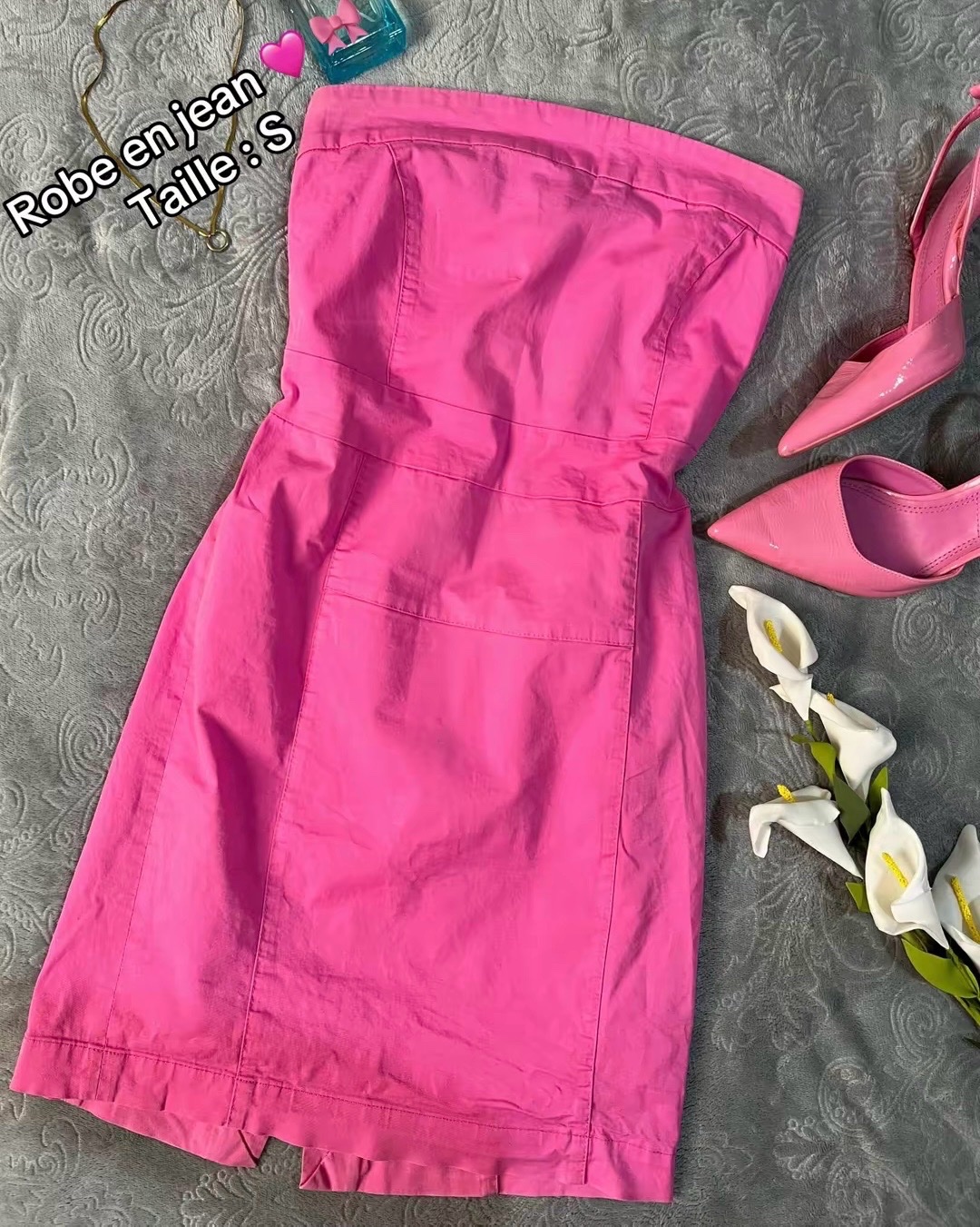 Denim Robe corset pink