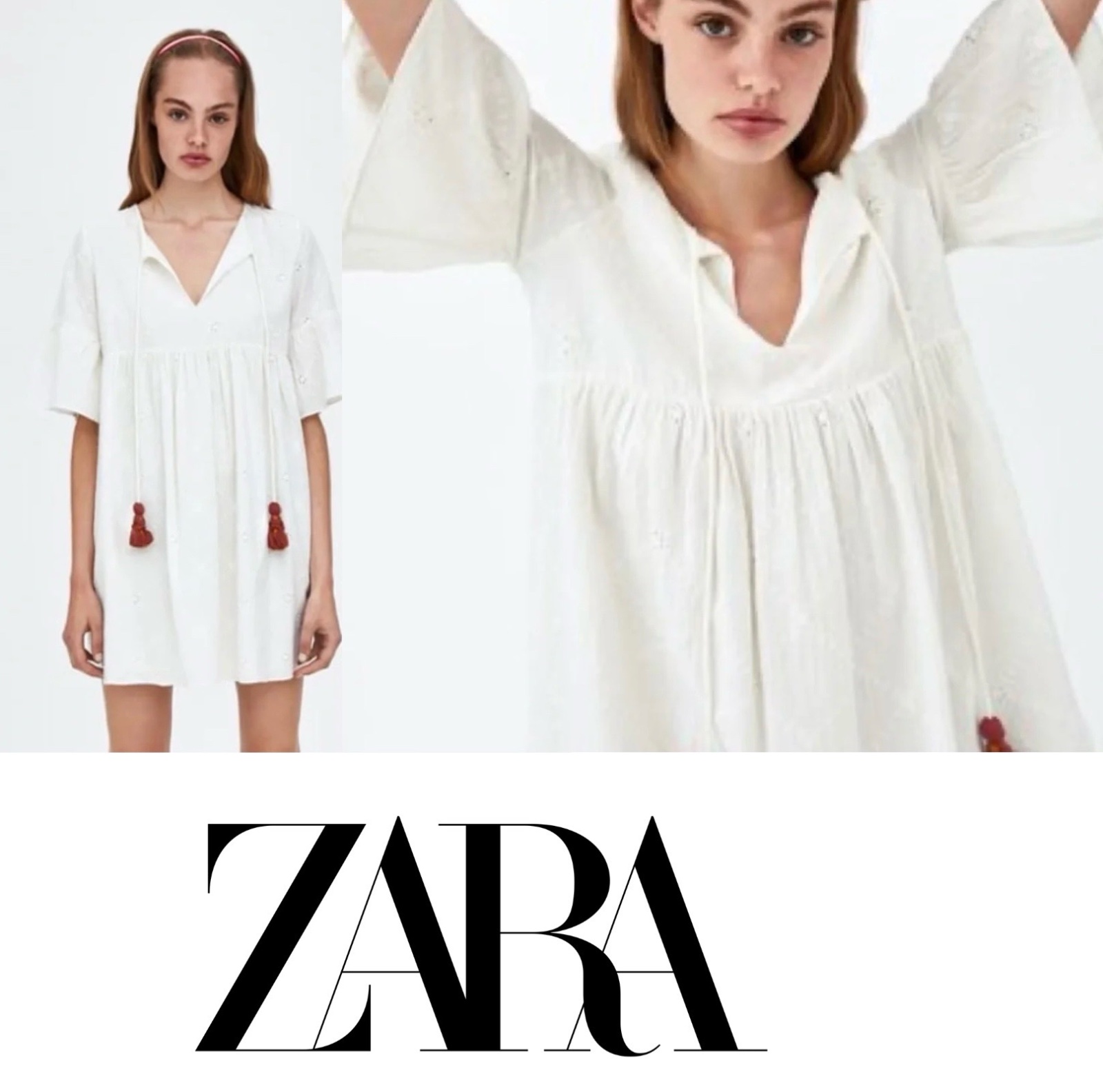 Robe zara en lin 
