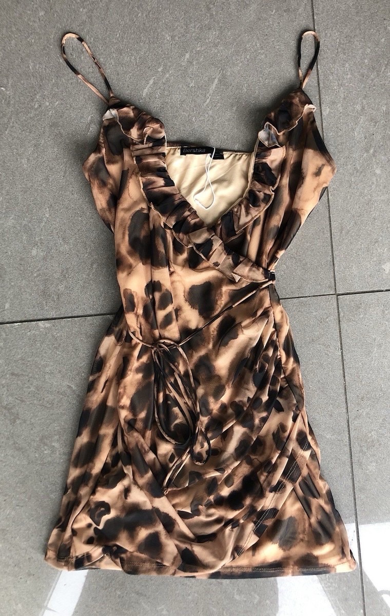 Bershka leopard mesh dress 