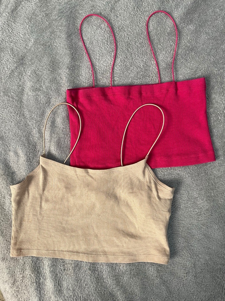 Lot de 2 tops beige + rose 