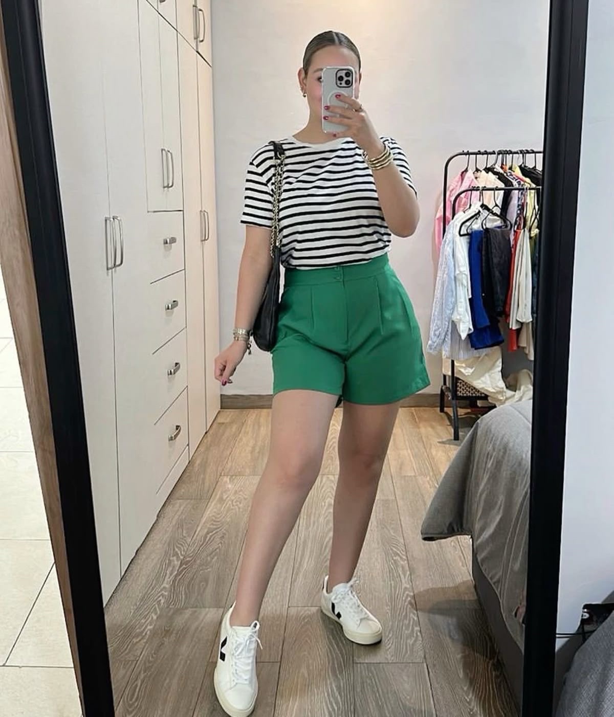 Short taille haute vert M/L
