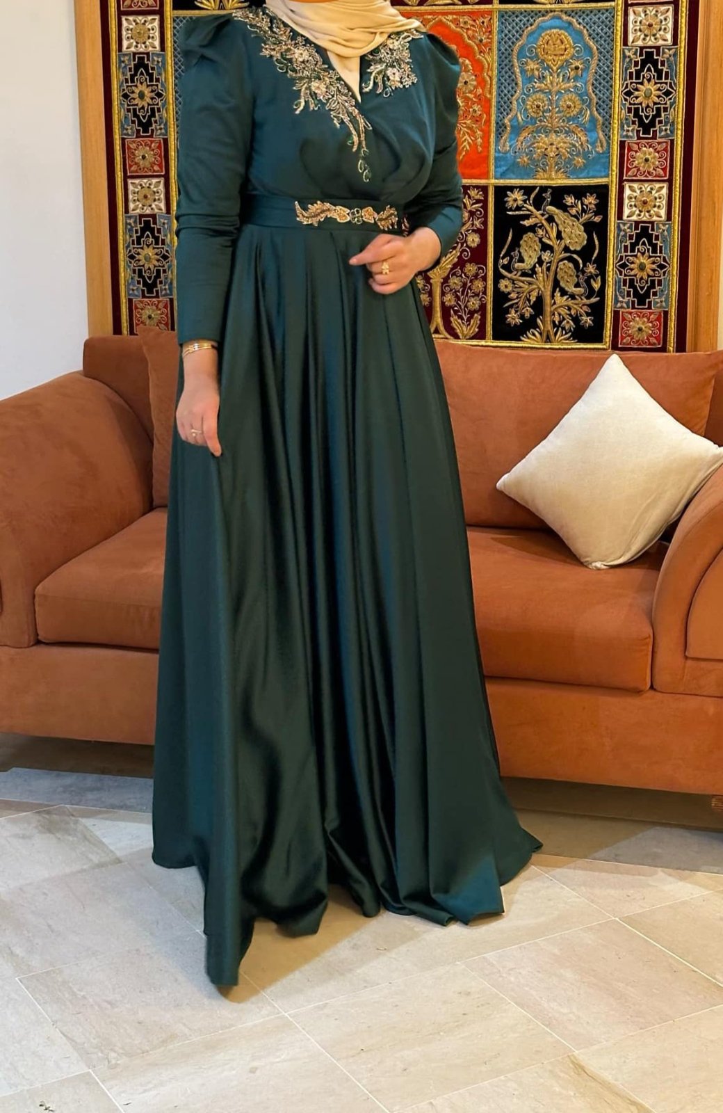 Robe de soirée vert émeraude 
