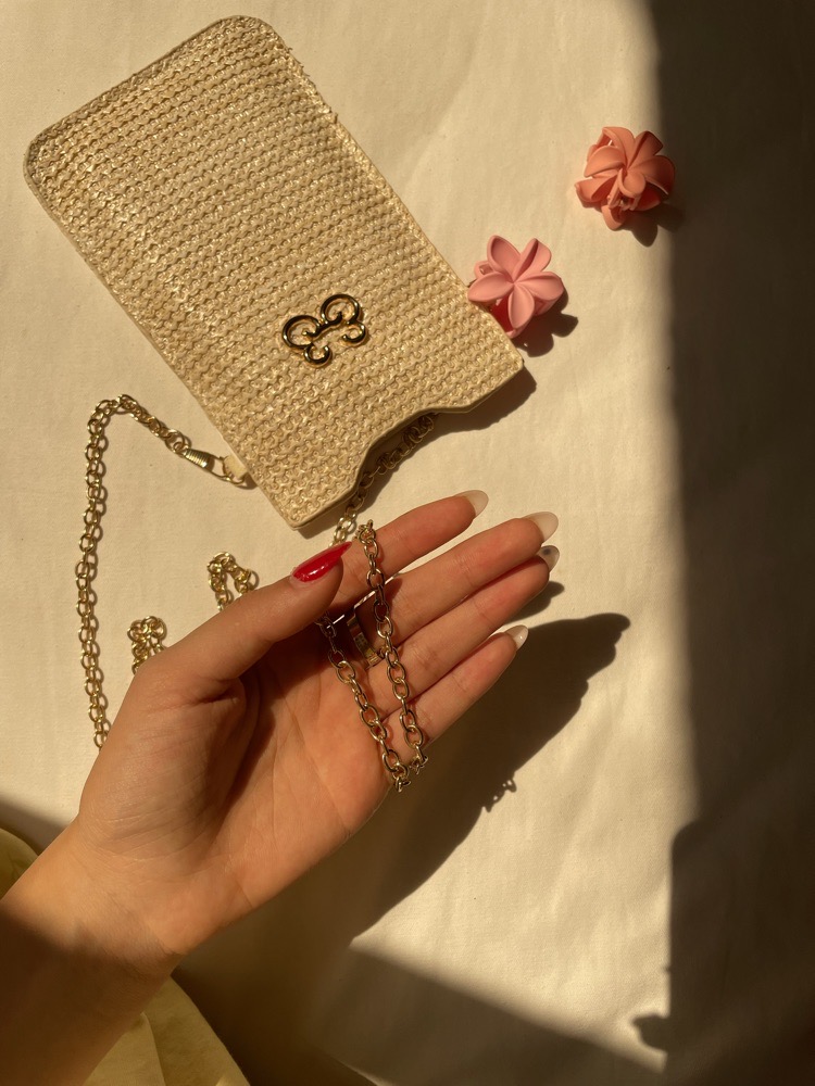 sac porte telephone effet crochet 