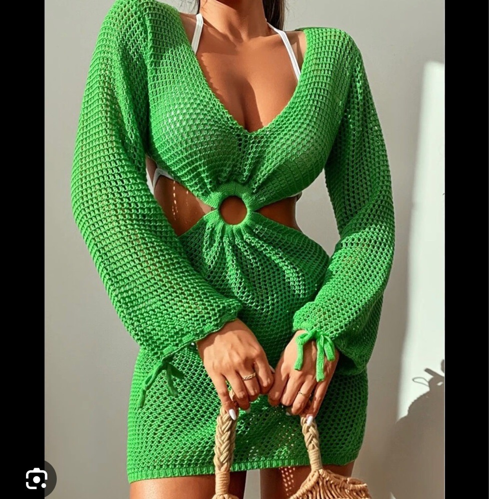Robe de plage verte 