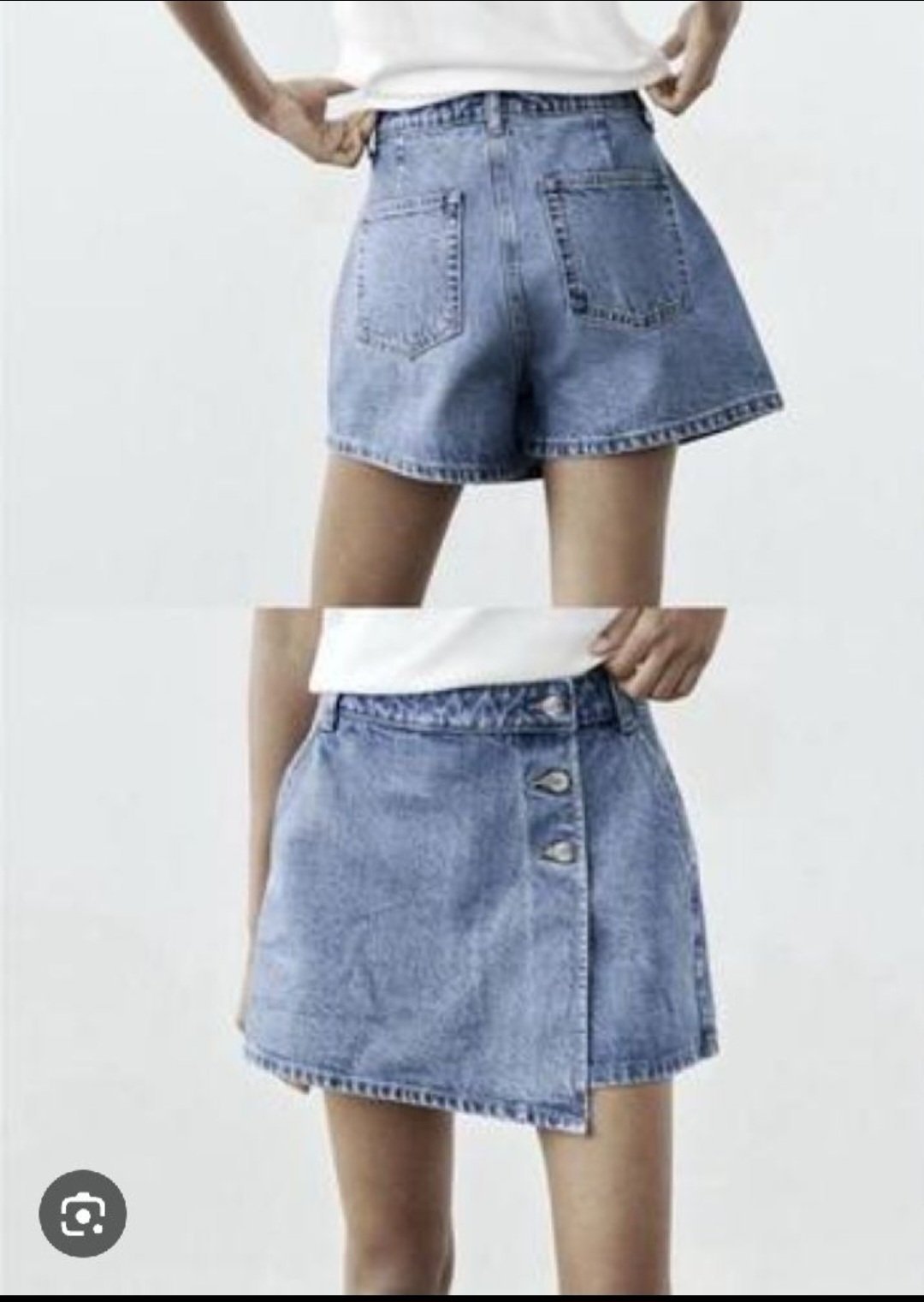 Jupe-short en jean avec poches pour femmes Zara