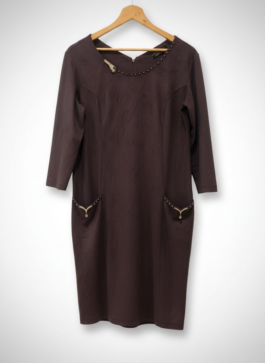 Robe marron en suede