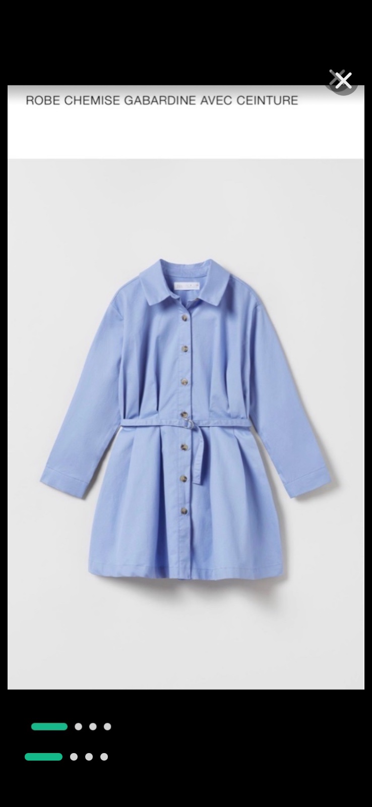 Robe chemise zara 7ans +cadeau
