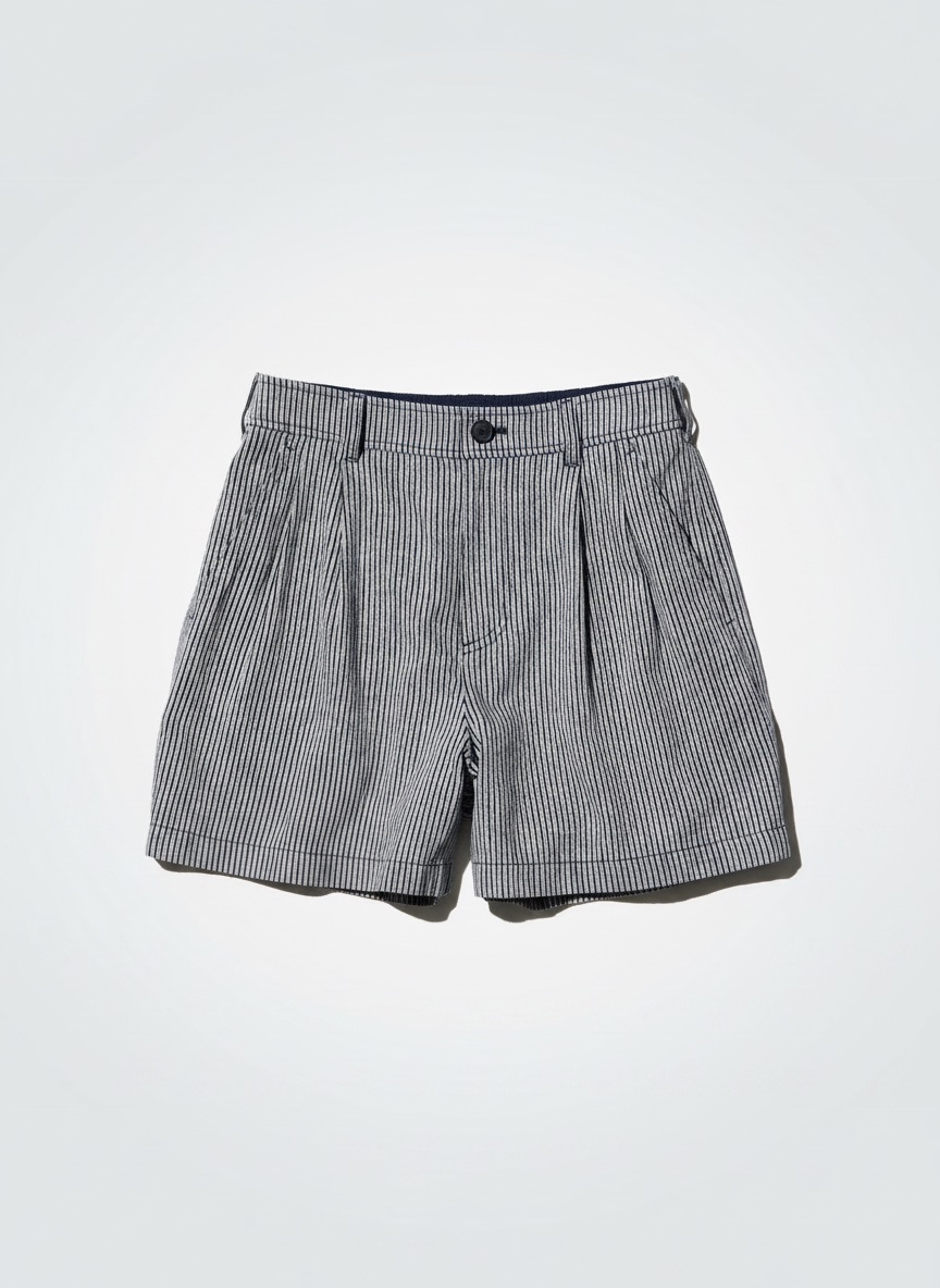 Short en lin et coton (rayé)