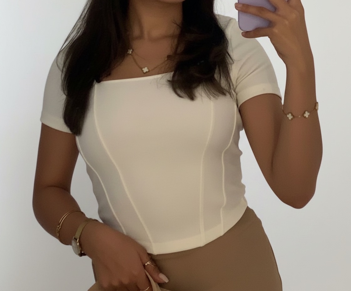 Top corset blanc