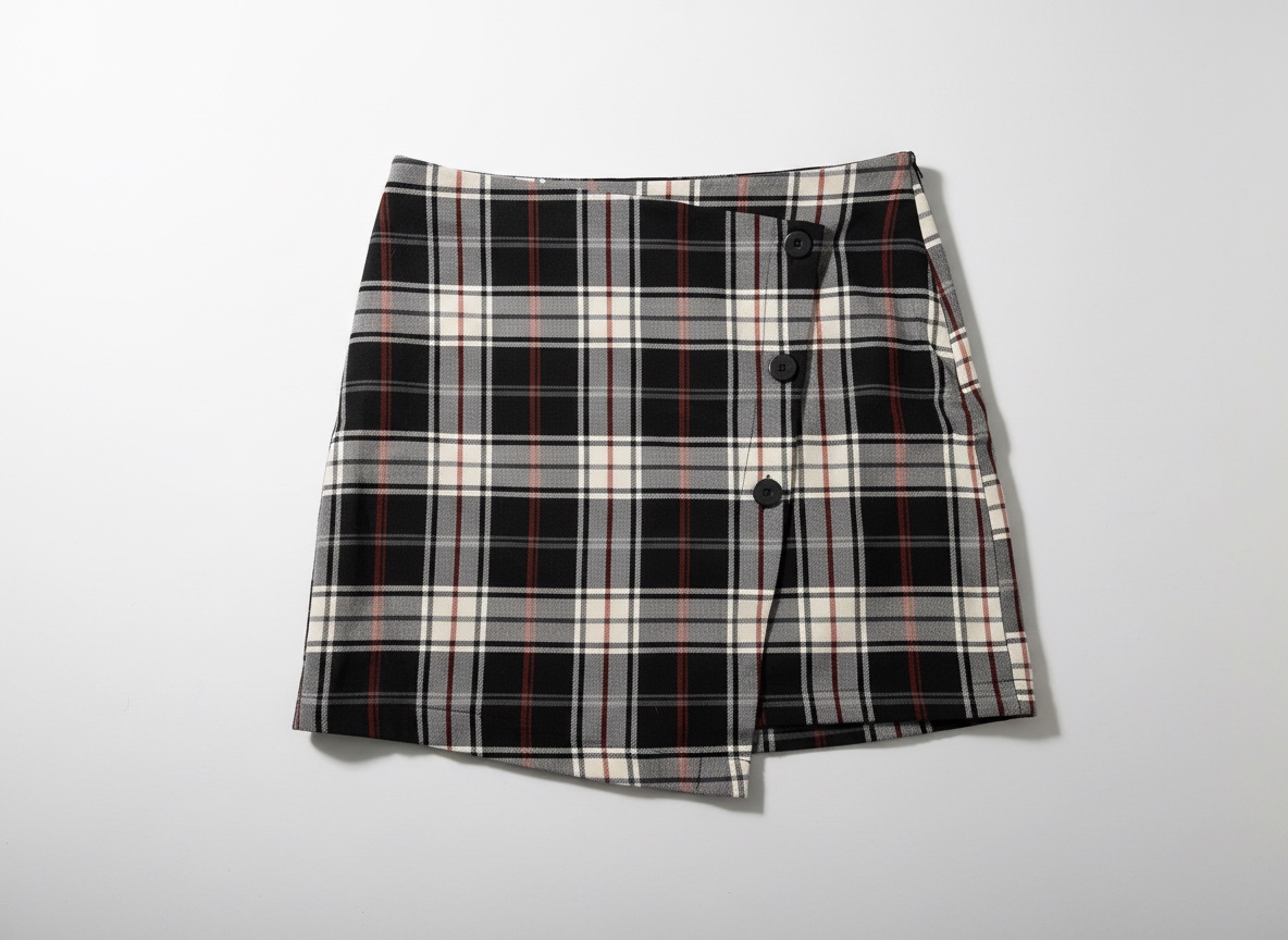 Jupe à carreaux style écossais avec boutons