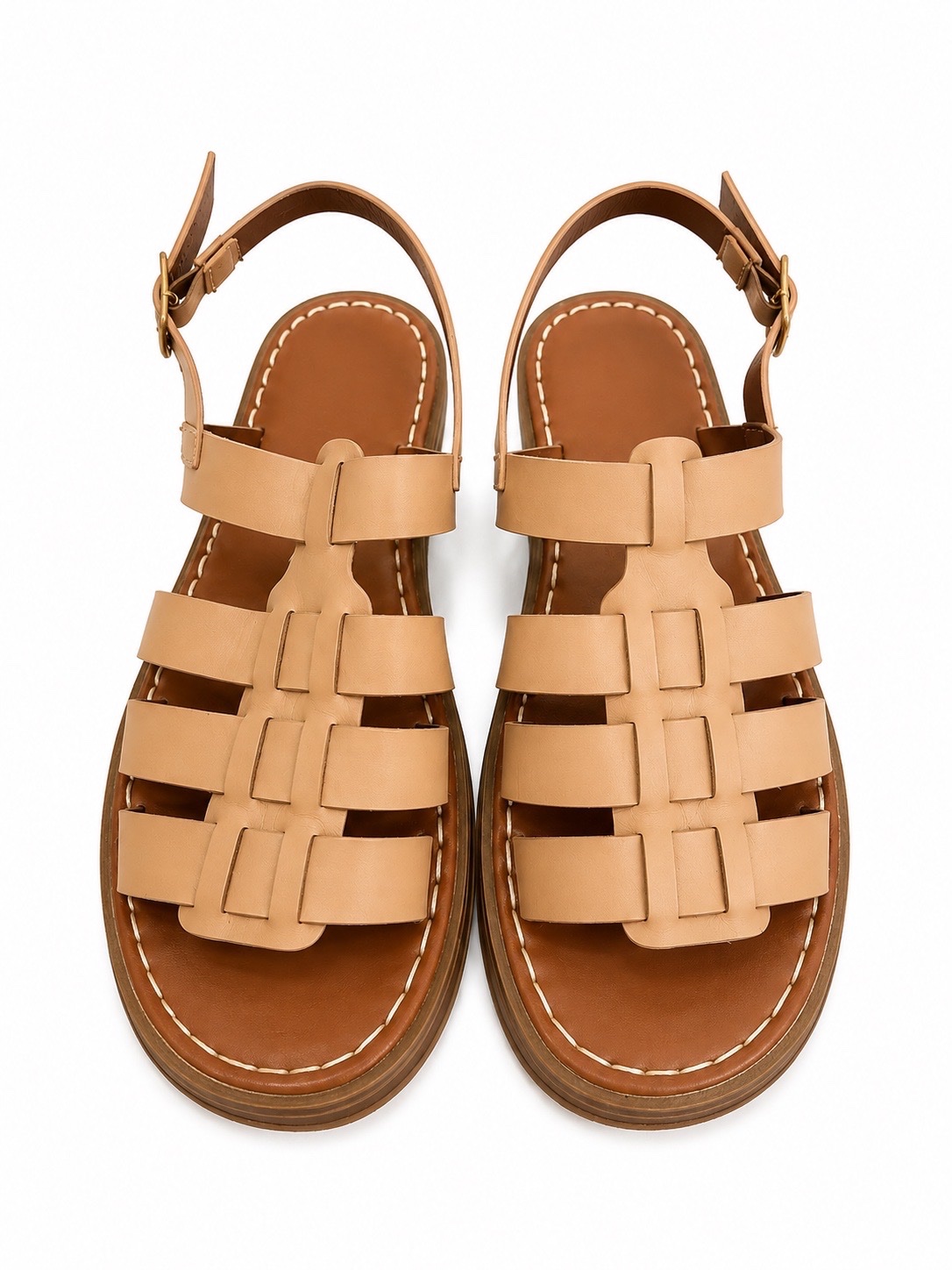 Sandales femme beige à brides multiples – style chic et confortable