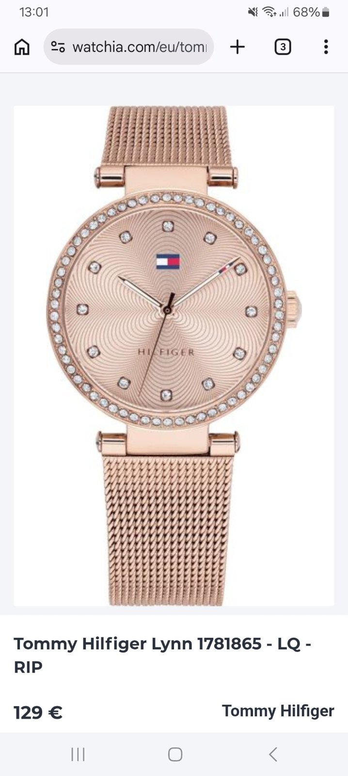 Montre tommy rose gold neuf jamais porté 