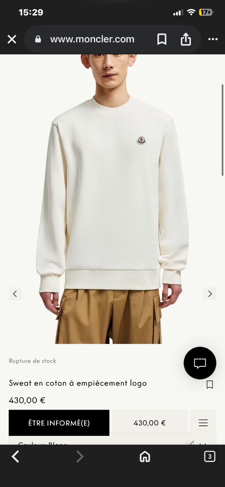 Pull blanc moncler