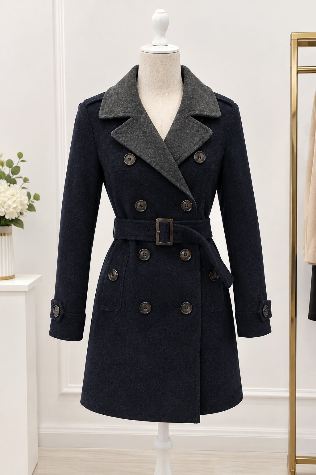 Manteau bleu marine foncé 