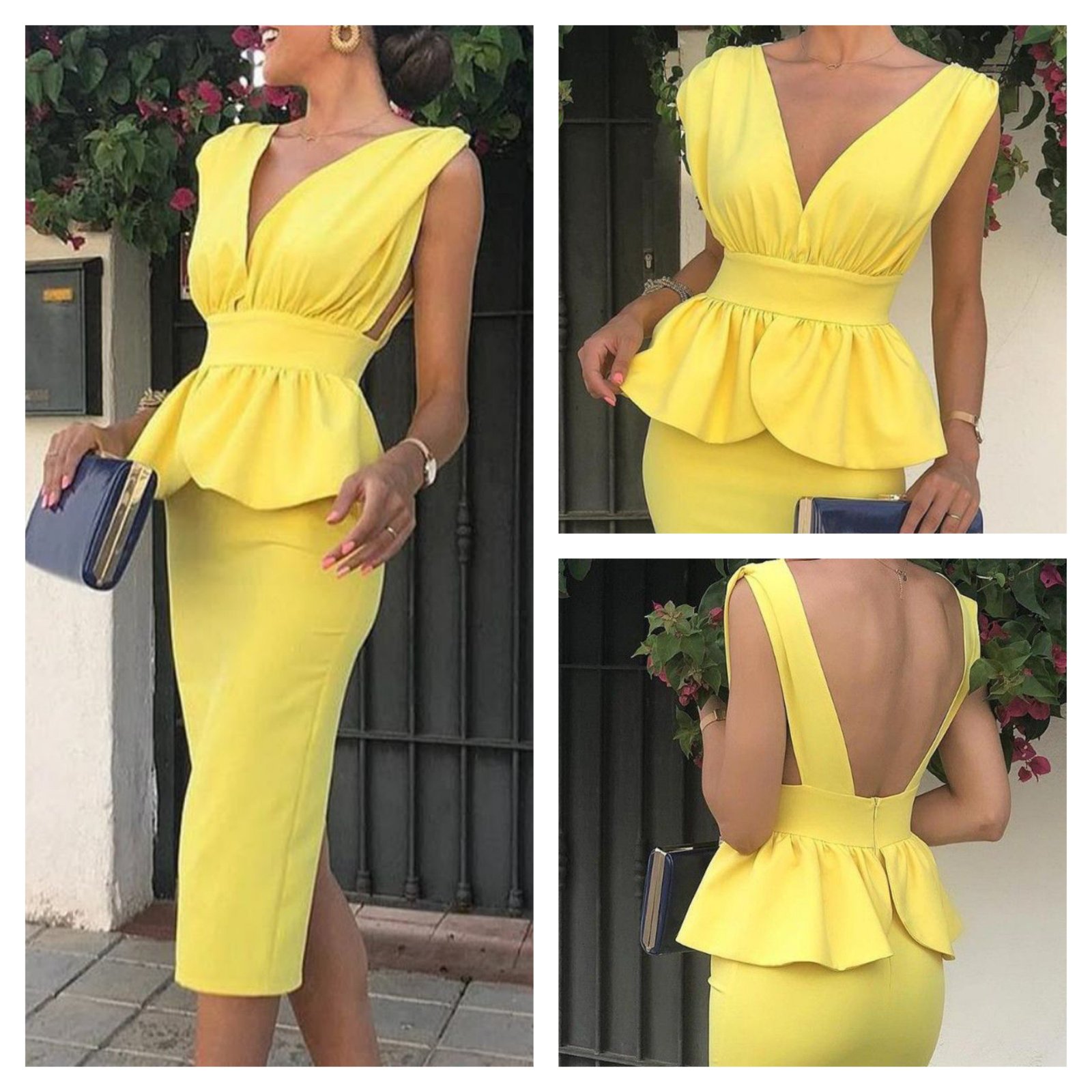 Yellow Backless Dress 💛